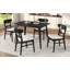Ensemble de salle à manger 5 pièces de style Mid-Century moderne, structure en bois d'hévéa, une table et 4 chaises rembourrées-414863437-414863435