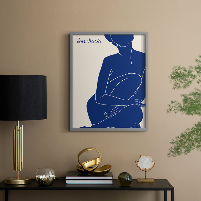 Matisse DI, reproduction d'art encadrée - bois massif, H 11 po x l 9 po, Gris