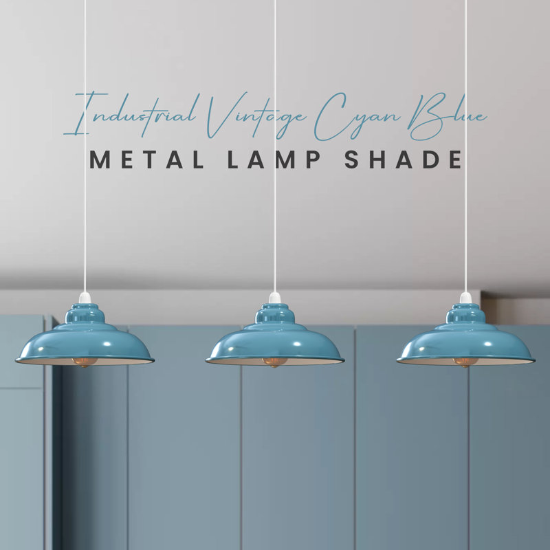 Lonnia 13.5cm H Metal Semi Curvy Lamp Shade ( Uno ), Cyan Blue