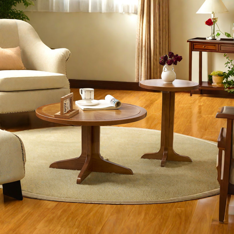 Ensemble de 2 tables basses gigognes, tables de bout et salon