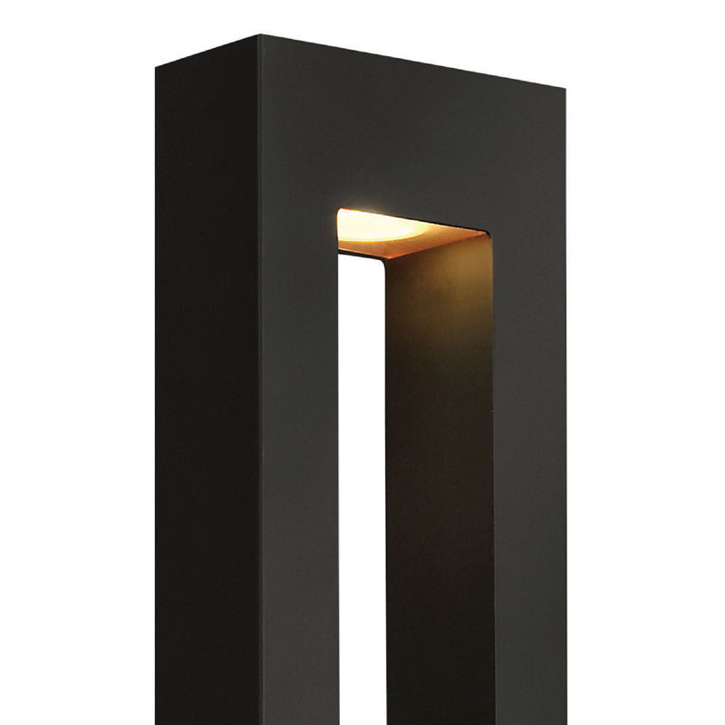 Lanterne murale d'extérieur Atlantis avec DEL intégrée, H 16 po x l 6 po, Noir satiné, DEL