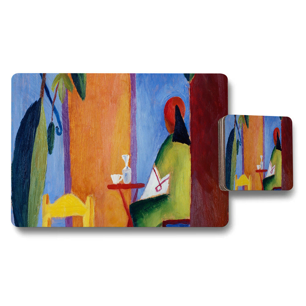 Colorful Abstract Placemat and Coaster Set for Modern Tables
