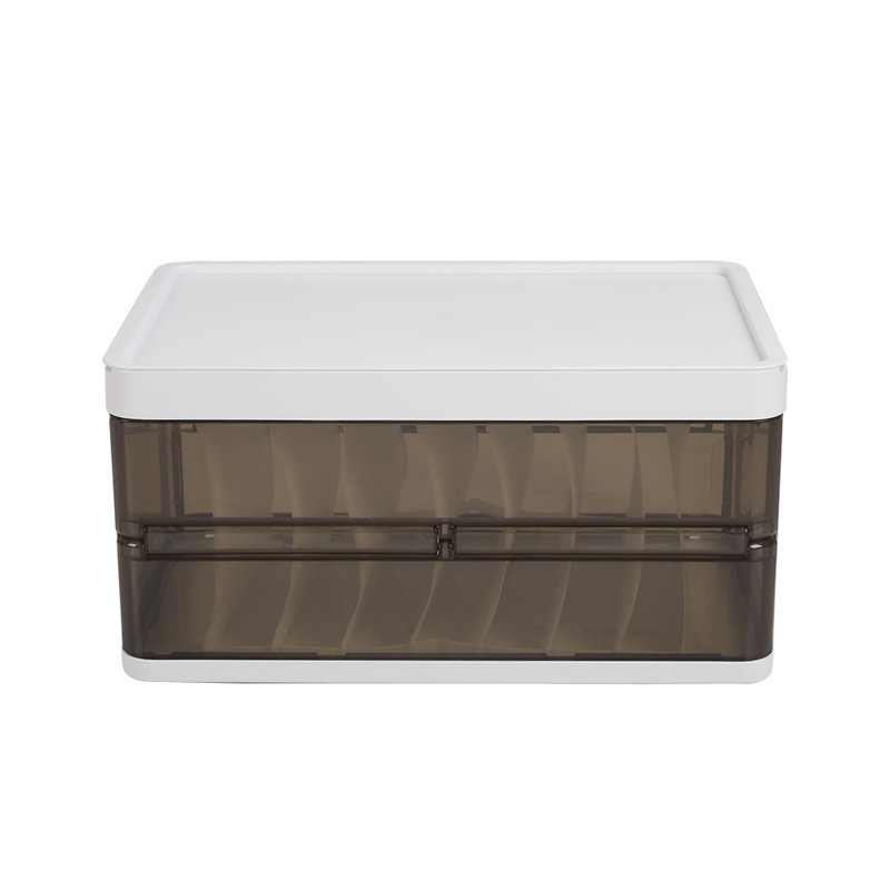 17 Stories Shanora Plastic Storage Tub & Tote, Dark Brown