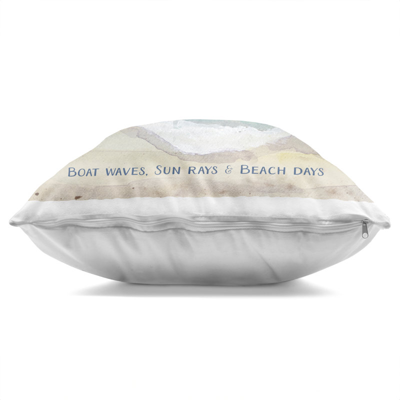 Coussin décoratif à vagues en bateau Sun Rays, Boat Waves Sun Rays Beach Days
