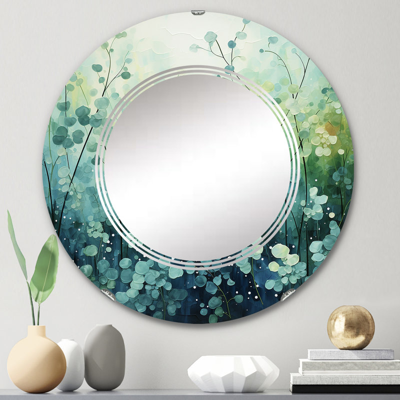 Belisar - Miroir mural moderne rond, 24 po x 24 po