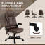 Fauteuil de bureau vibrant 6 points avec massage chauffant, dossier haut inclinable en microfibre avec dossier inclinable, accoudoirs rembourrés et télécommande, café