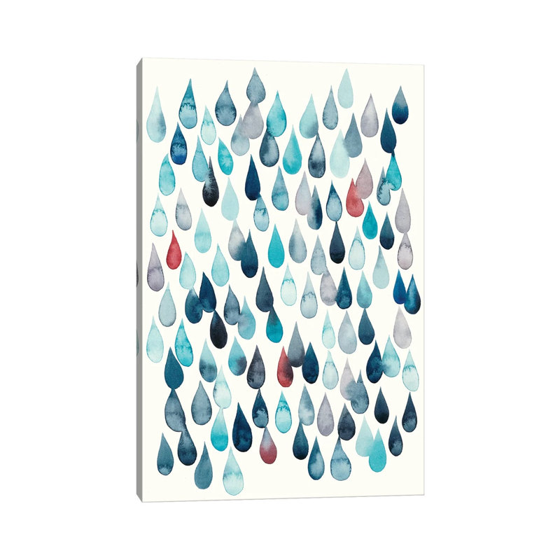 Watercolor Drops I by Grace Popp - Wrapped Canvas Painting, 30.48cm H x 20.32cm W x 1.91cm D