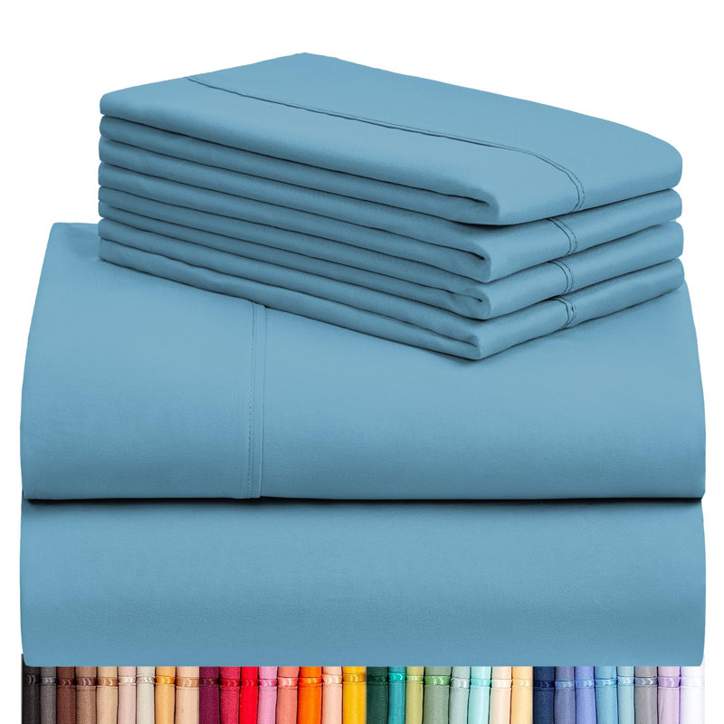 Luxclub 3 PC Denim Twin XL Silky Soft Cooling Extra Deep Pocket Performance Sheet Set, Denim