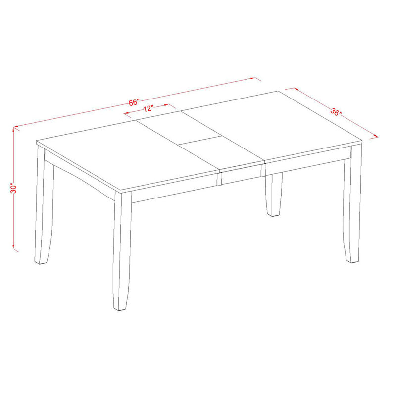 5 Piece Modern Dining Table Set Includes a Rectangle Wooden Table with Butterfly Leaf and 4 Linen Fabric Dining Room Chairs, Cappuccino