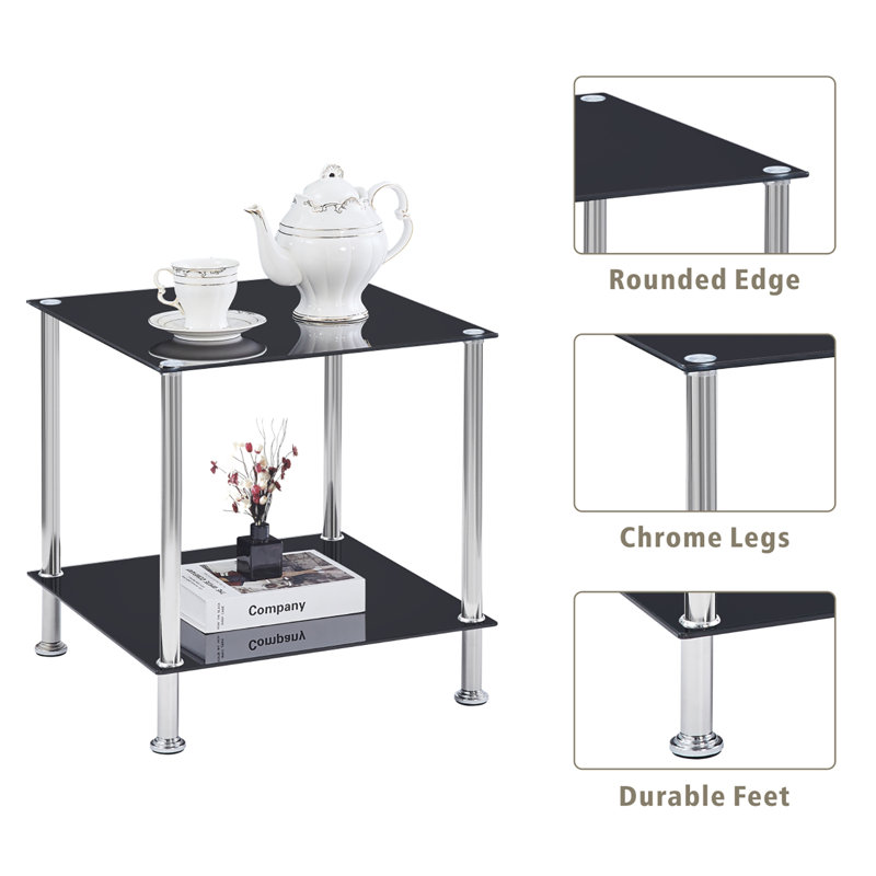 Choua Glass Top End Table