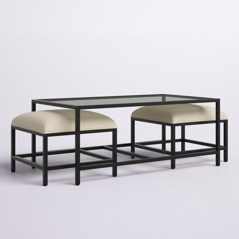 Vivanco Glass Top Nesting Coffee Table