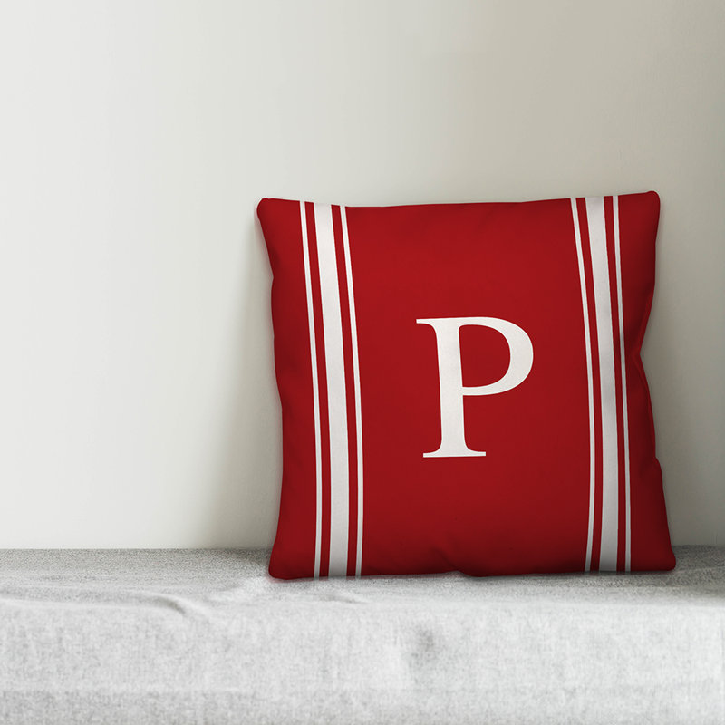 Striped Throw Pillow, P, Red
