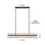 Lustre en cristal 54 po - hauteur réglable - 3 lumières - rectangulaire luxueux (ampoules incluses)-701570563