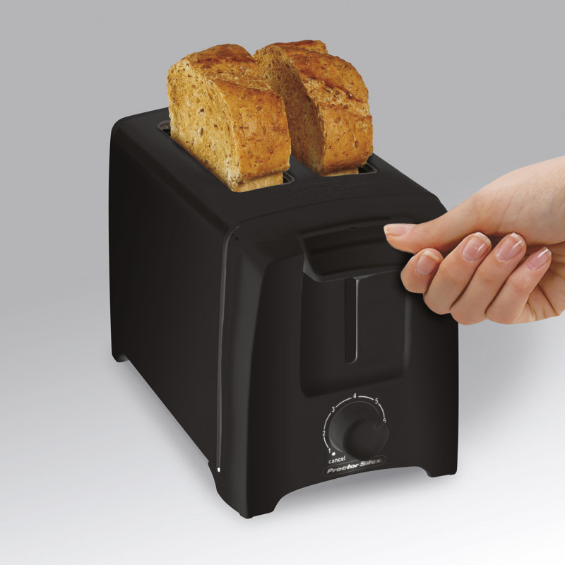 Grille-pain 2 tranches avec arrêt automatique Proctor Silex, ramasse-miettes, sélecteur de teinte, Toast Boost, noir, 22613