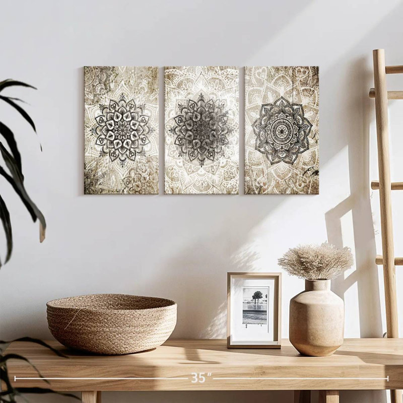 Impression sur toile Zen Mandala Patina, H 26 po x l 12 po x P 1 po