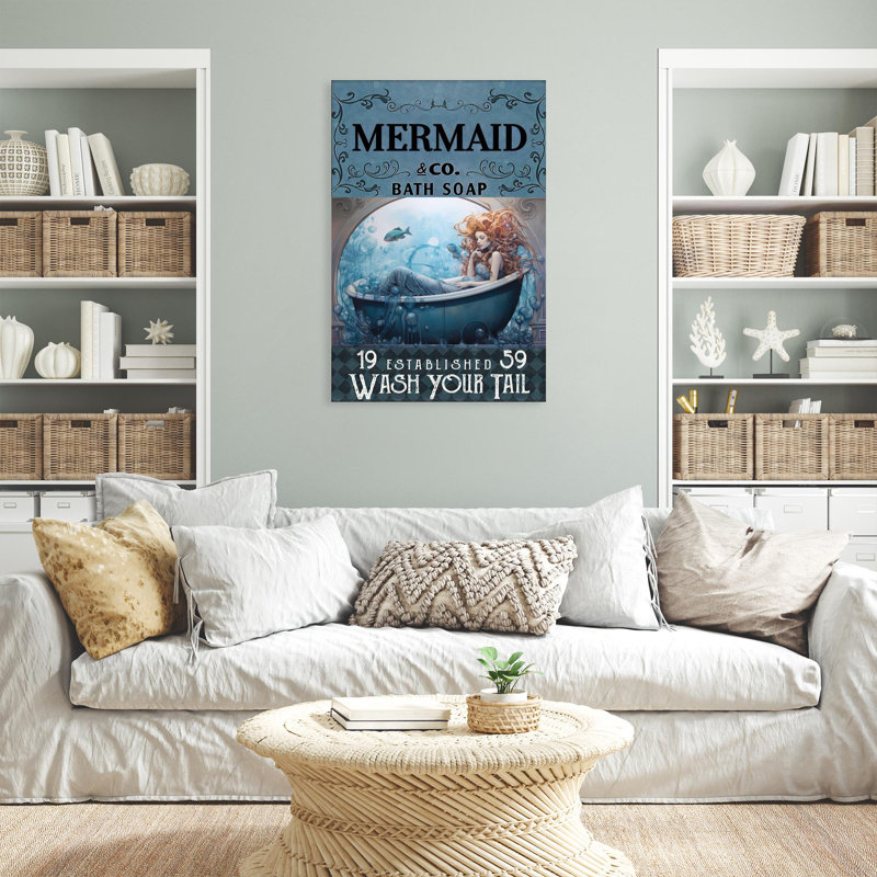 «Larayne Mermaid Bath Soap», impression sur toile, H 36 po x l 24 po x P 1,25 po