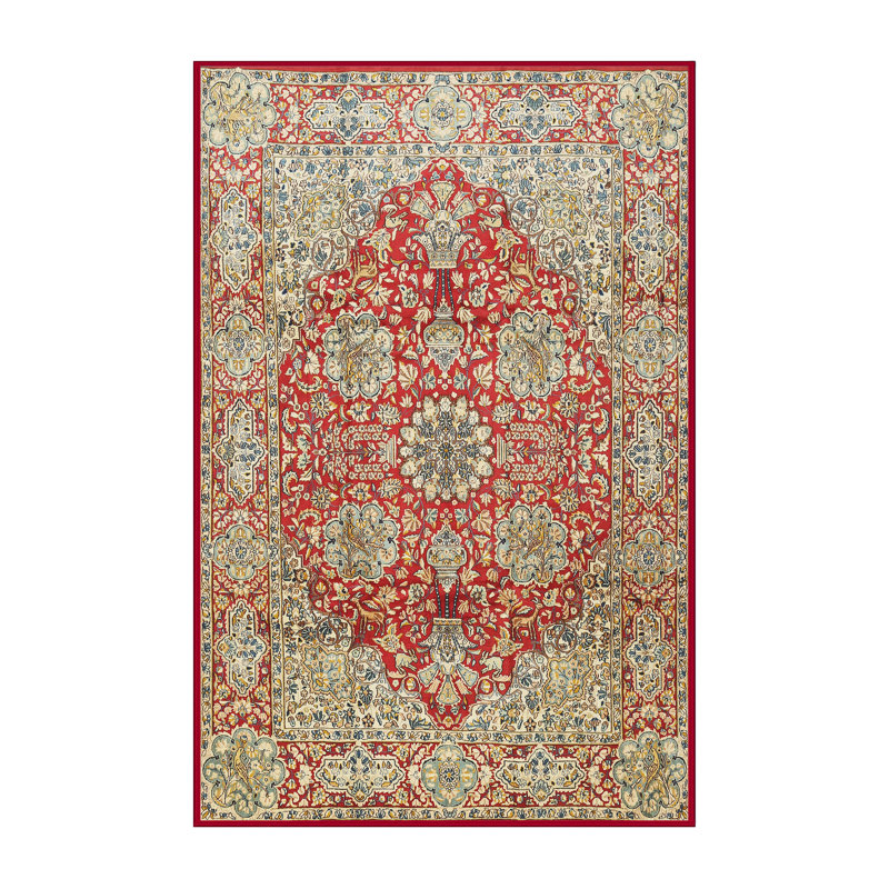 Tapis rouge/vert traditionnel, Rectangle 5 pi x 7 pi
