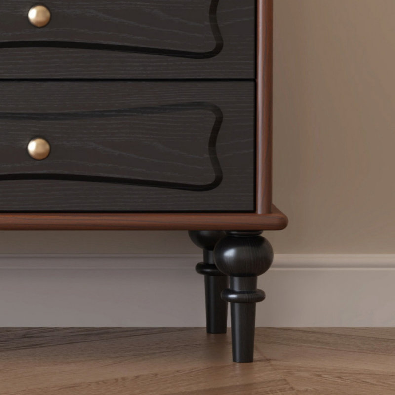 Commode de luxe rétro française, Noir / brun