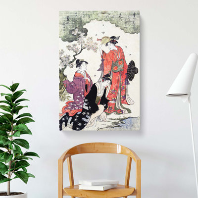 Ladies at a Picnic by Chobunsai Eishi - Wrapped Canvas