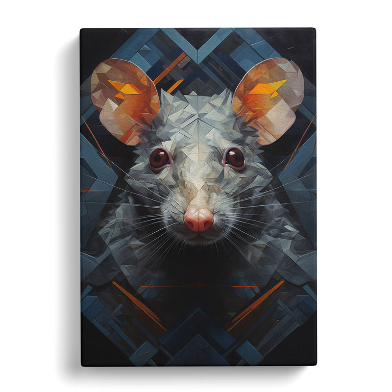 Rat Rat Rat Geometric - Wrapped Canvas, 50cm H x 35cm W x 3cm D