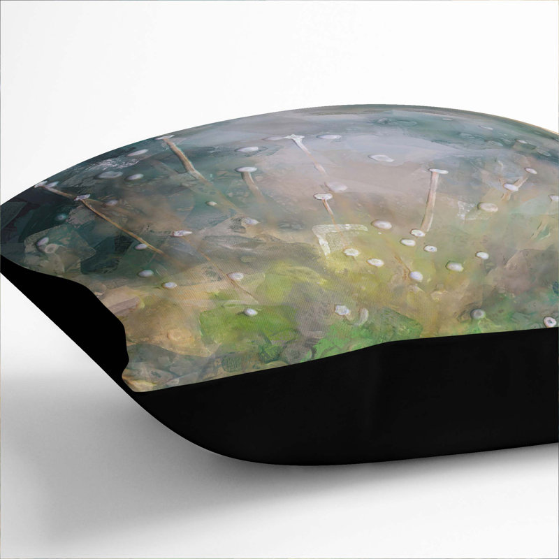 Abstract Square Throw Cushion, 40cm H x 40cm W x 15cm D, Black