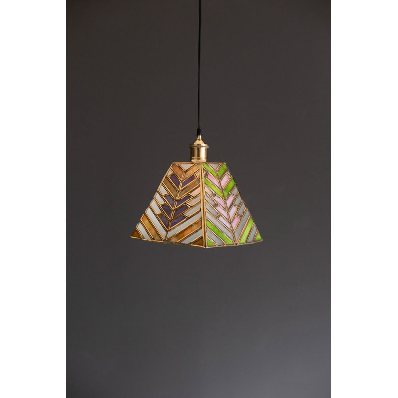  Luminaire suspendu en verre coloré Pyramid