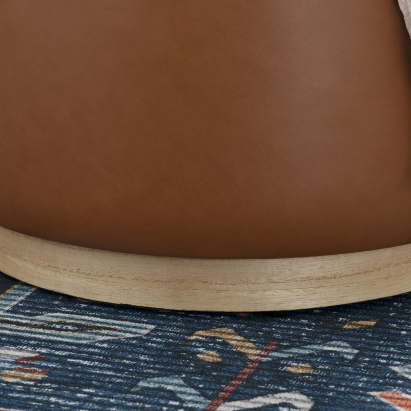 Addilynne Faux Leather Ottoman, Caramel