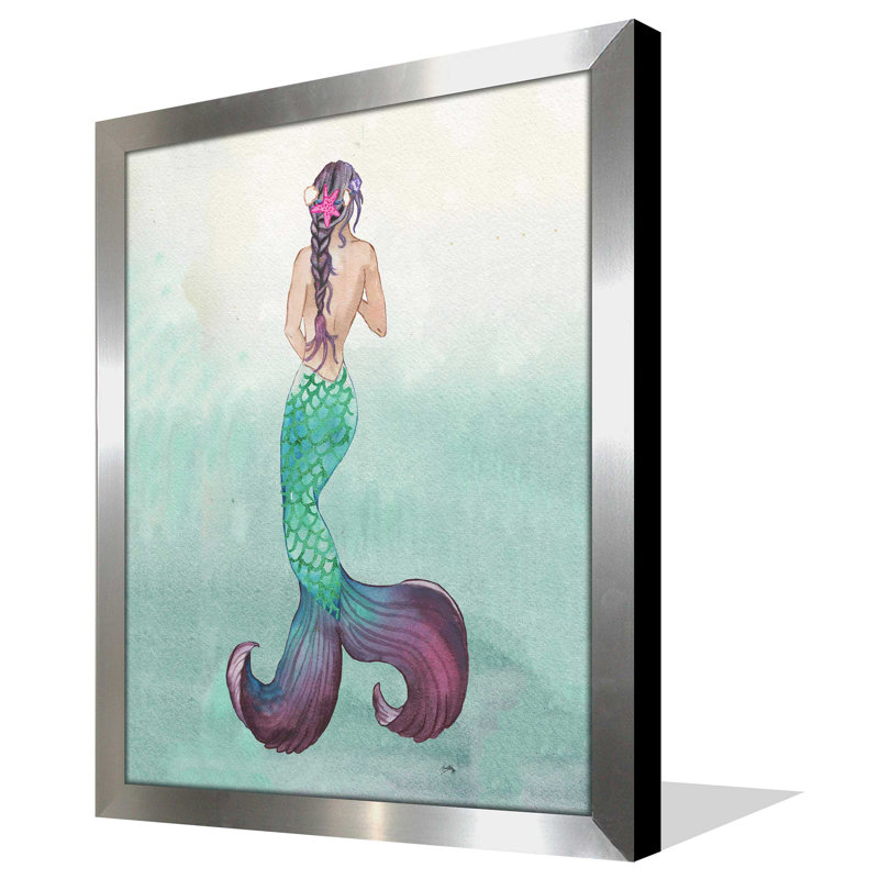 «Mermaid» - Imprimé, Cadre argenté, H 17,5 po x l 13,5 po x P 1 po