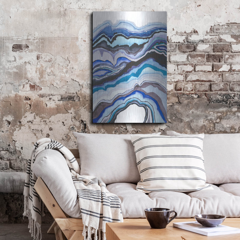 «Quartz Lore II» par Grace Popp, verre d'art mural en métal, H 36 po x l 24 po