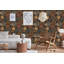 Boho Peel and Stick Wallpaper Floral Brown/Peach/Green Roll