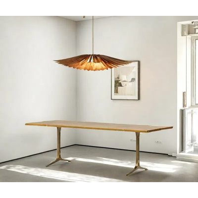 Oak Wood Table with Durable Iron Legs.
