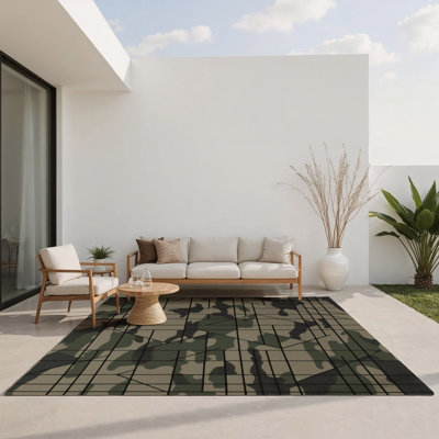 Sandstorm Grid Indoor And Outdoor Area Rug