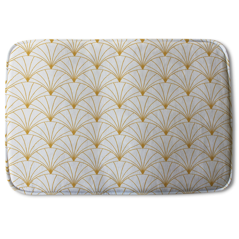 Heine Non-Slip Backing Bath Rug, Golden Art Deco Fan