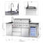 Îlot de cuisine extérieur 82,5 pouces 6 brûleurs Barbecue au propane 83500 BTU Acier inoxydable 304 couleur argent avec CSA, certification ETL + évier + réfrigérateur