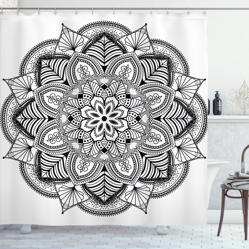  Rideau de douche Mandala, H 70 po x l 69 po