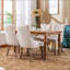 Ensemble de chaises de salle à manger rembourrées en velours luxueux avec dossier haut et rivets décoratifs, pieds en bois massif-583979014-583979022