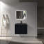 Nasiya 24 po L x 19 po P 2 tiroirs Meuble-lavabo avec évier simple et Comptoir en Quartz noir-510392128