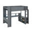 Lit mezzanine pleine grandeur avec bureau, lit mezzanine en bois avec ports USB, lumières DEL, lit mezzanine avec tablettes multi-rangements