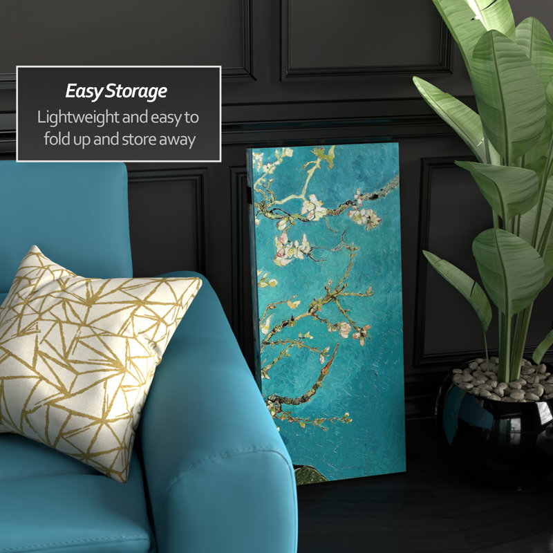 Carterville Van Gogh Art Canvas Folding Room Divider, 36" H x 47.25" W x 1" D