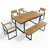 6-Piece Outdoor Dining Set, Acacia Wood, 1 Table With 4 Chairs & 1 Bench For 6-7 Person, Comfortable Cushions On Chairs, Adjustable Feet, For Patio, Garden, Backyard Dining, Beige Cushion-793827903