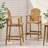 Acacia Wood Adirondack Barstools, Set of 2