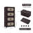 Retro Brown, 20" Side Wide Folding Storage Cabinet,4 Tiers,19.69"×11.81"×40.55",Collapsible Storage Bins With Magnetic Door, Plastic Storage Cabinet With Wheels