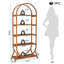 Bibliothèque arquée compacte à 5 niveaux, étagère de rangement polyvalente pour livres / décor / plantes, panneau de particules robuste E1 et cadre en métal, brun clair