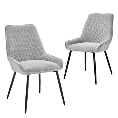 Legat Mid Century Modern Dining Chairs with Sturdy Metal Legs Fabric upholstered Dining Chairs Gray -  George Oliver, CD05BA63FD5B4EC092C65230DCFBB1DD