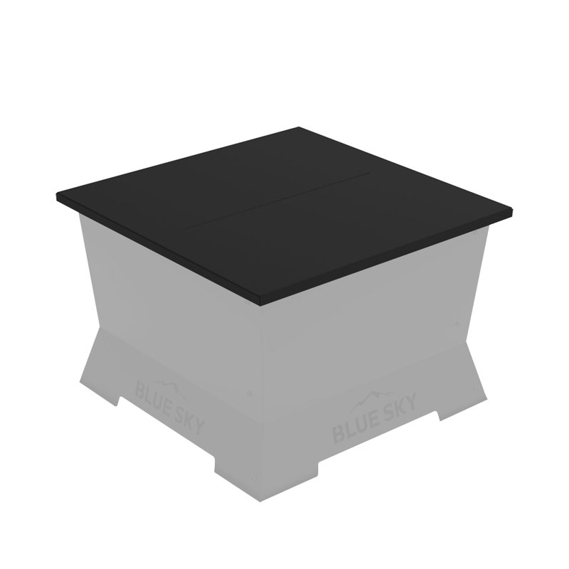Black Steel 30" Square Fire Pit Lid