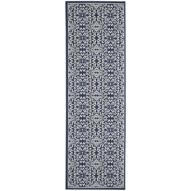 Tapis bleu marine Sheron, Tapis de couloir 2 pi 3 po x 7 pi 3 po