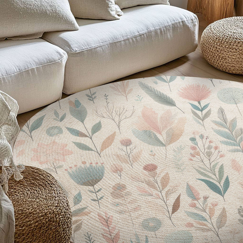 Tapis tressé Calm Tribal Dreams, Rond 5 pi
