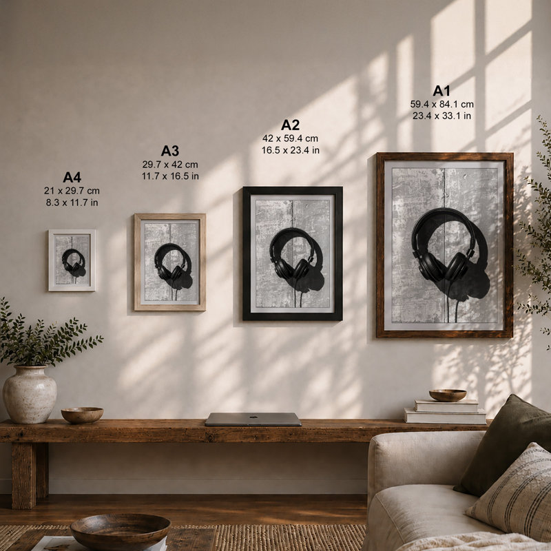 Suspended Harmony Industrial - Framed Print, A2 - 59.4 x 42.0 cm, White