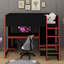 Lit mezzanine double avec bureau intégré-1047947225