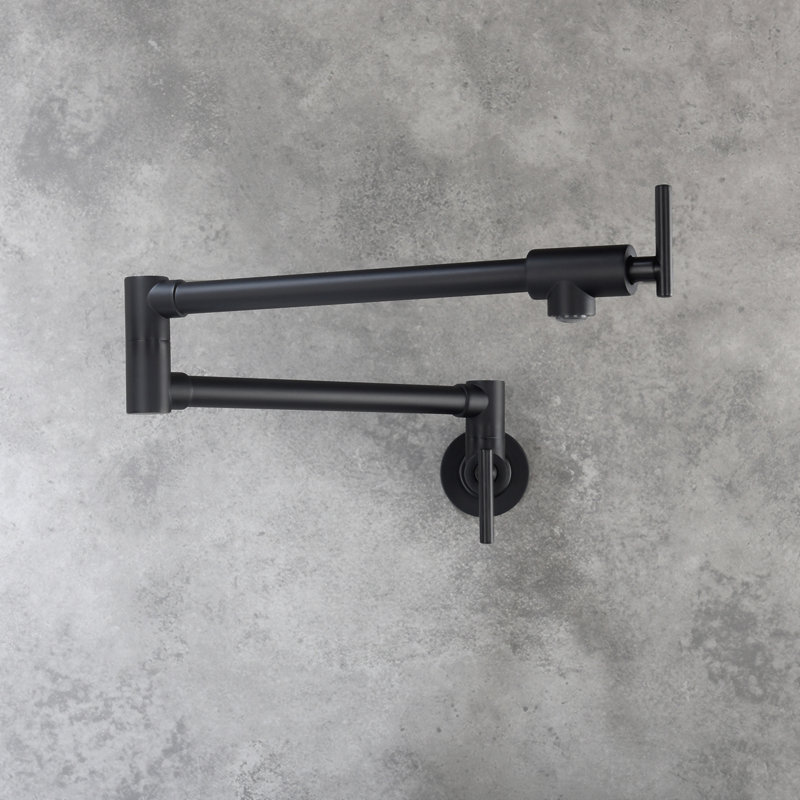 Robinet remplisseur de pot mural, Noir mat